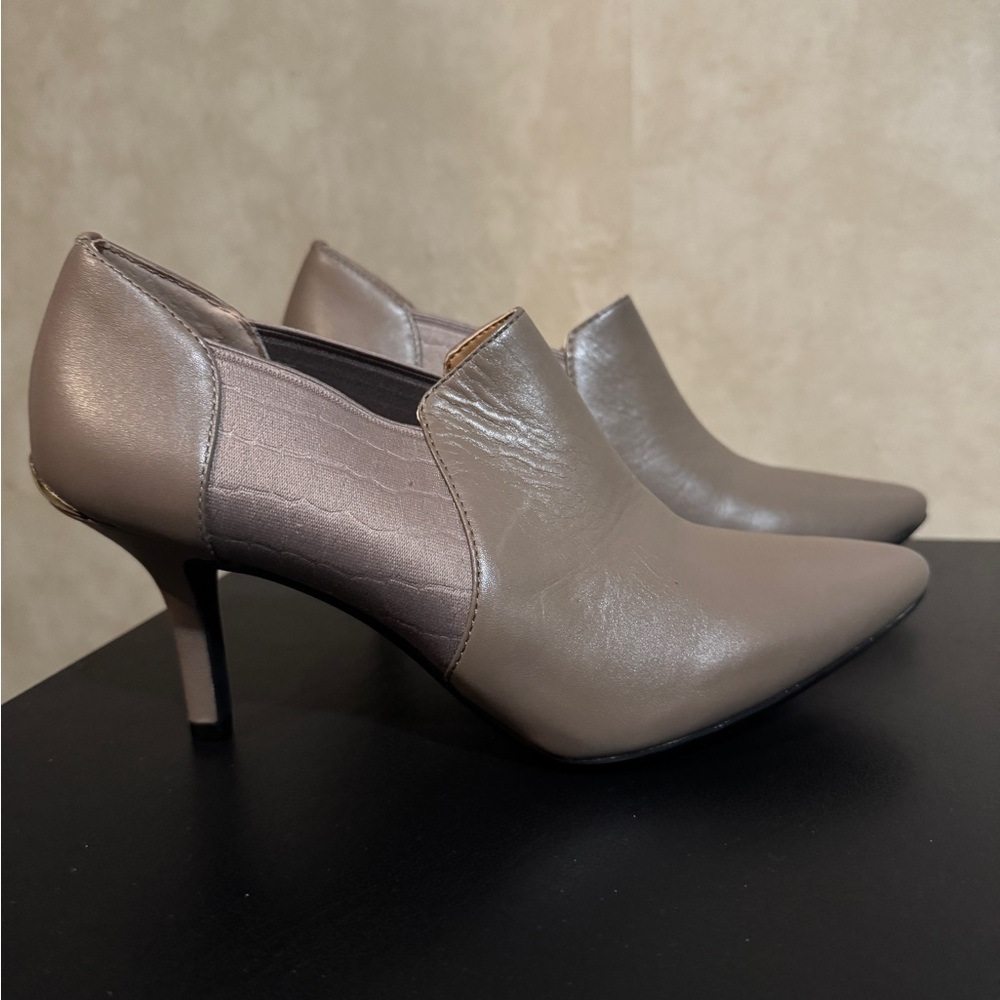 Calvin Klein Taupe Leather Heels
